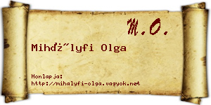 Mihályfi Olga névjegykártya
