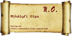 Mihályfi Olga névjegykártya